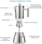 Diego Stainless Steel Moka Pot 500ml