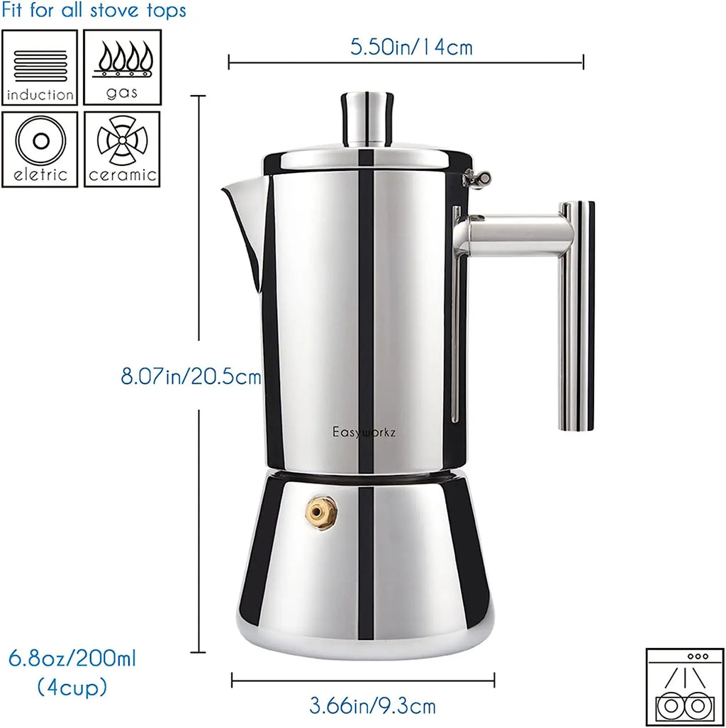 Diego Stainless Steel Moka Pot 500ml
